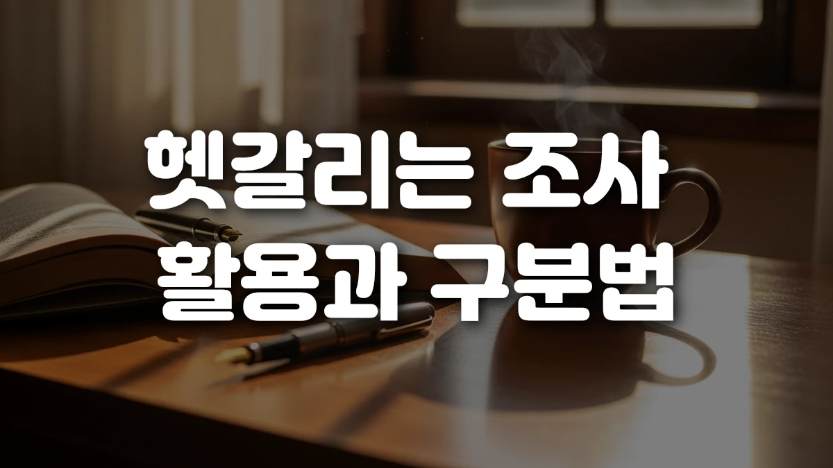헷갈리는 조사 활용과 구분법
