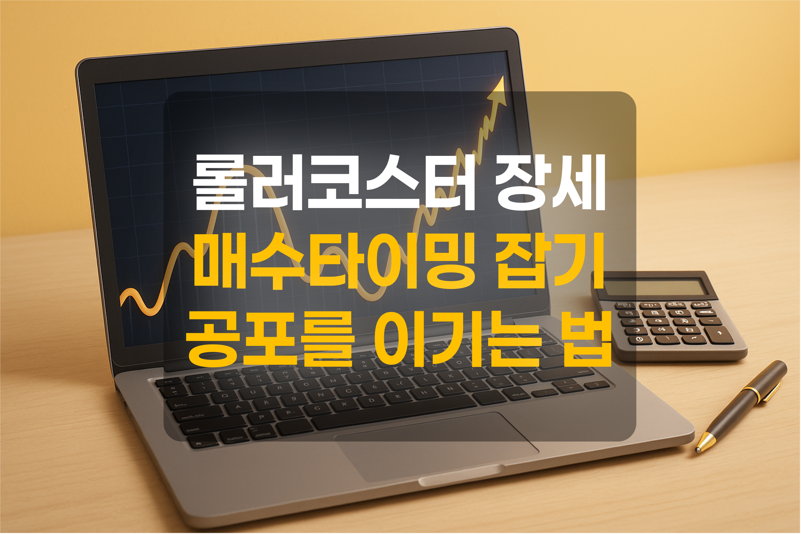 증시 그래프를 보여주는 컴퓨터를 표현한 그림