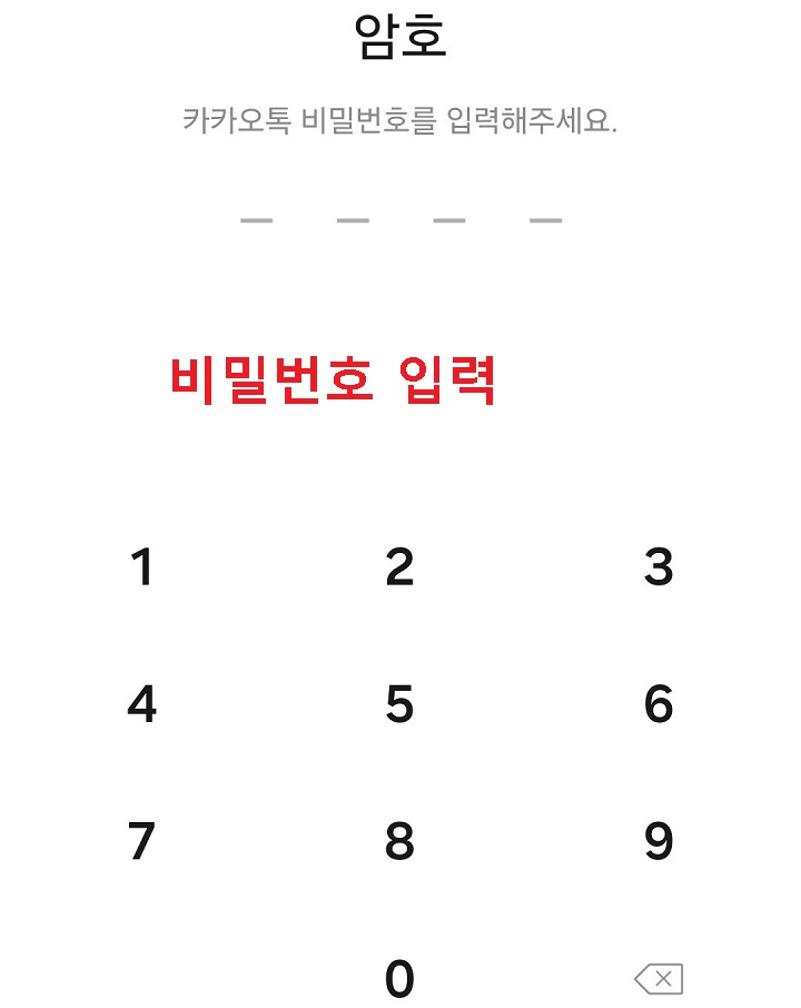 비밀번호 입력창 보임