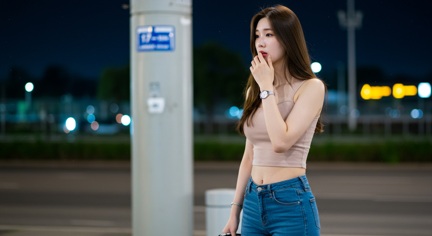 공항에서 나온 여성