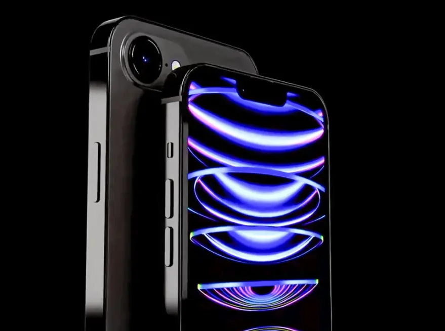 검은색-아이폰-SE4의-화려한-OLED-디스플레이를-나타내는-모습