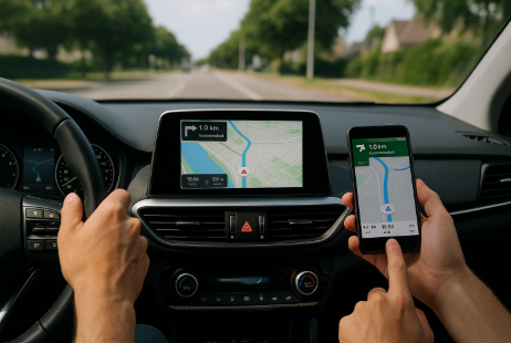 차량용 내비게이션과 스마트폰 내비게이션 비교