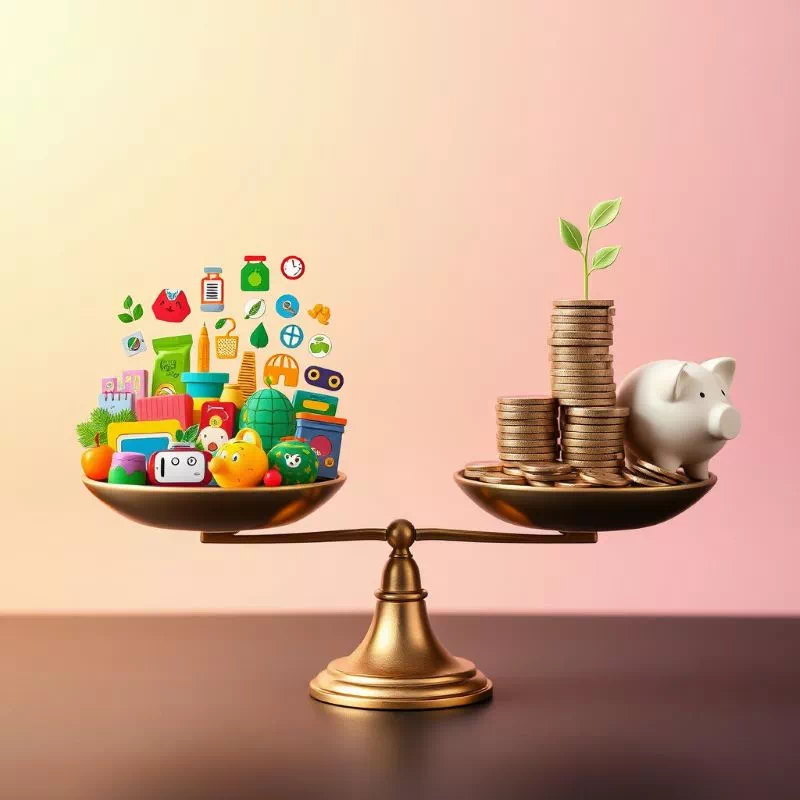 가치소비와 저축의 균형을 시각화한 이미지