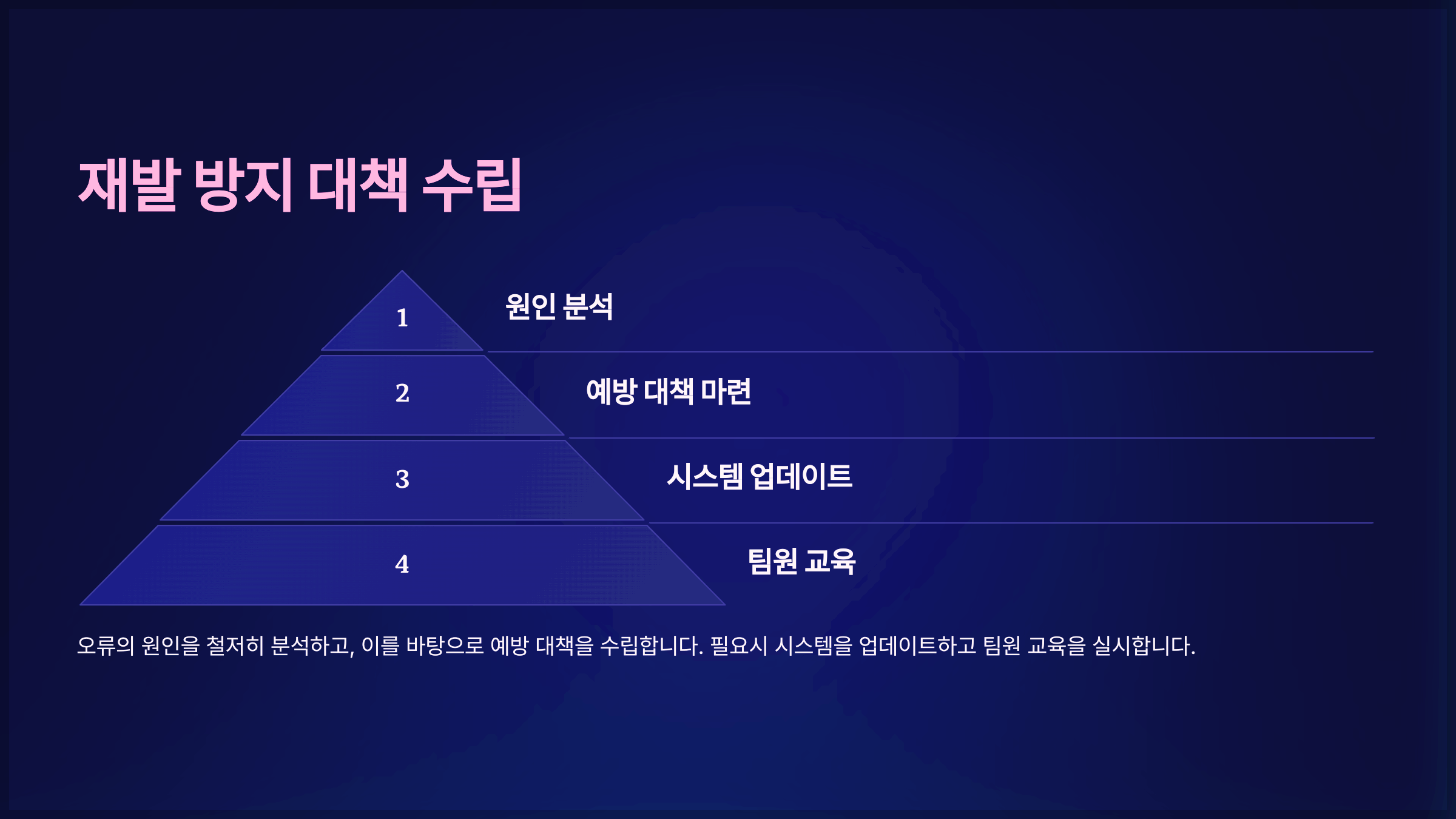 재발 방지 대책 수립