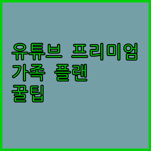 한국인이 유튜브 프리미엄 가족 플랜 ..