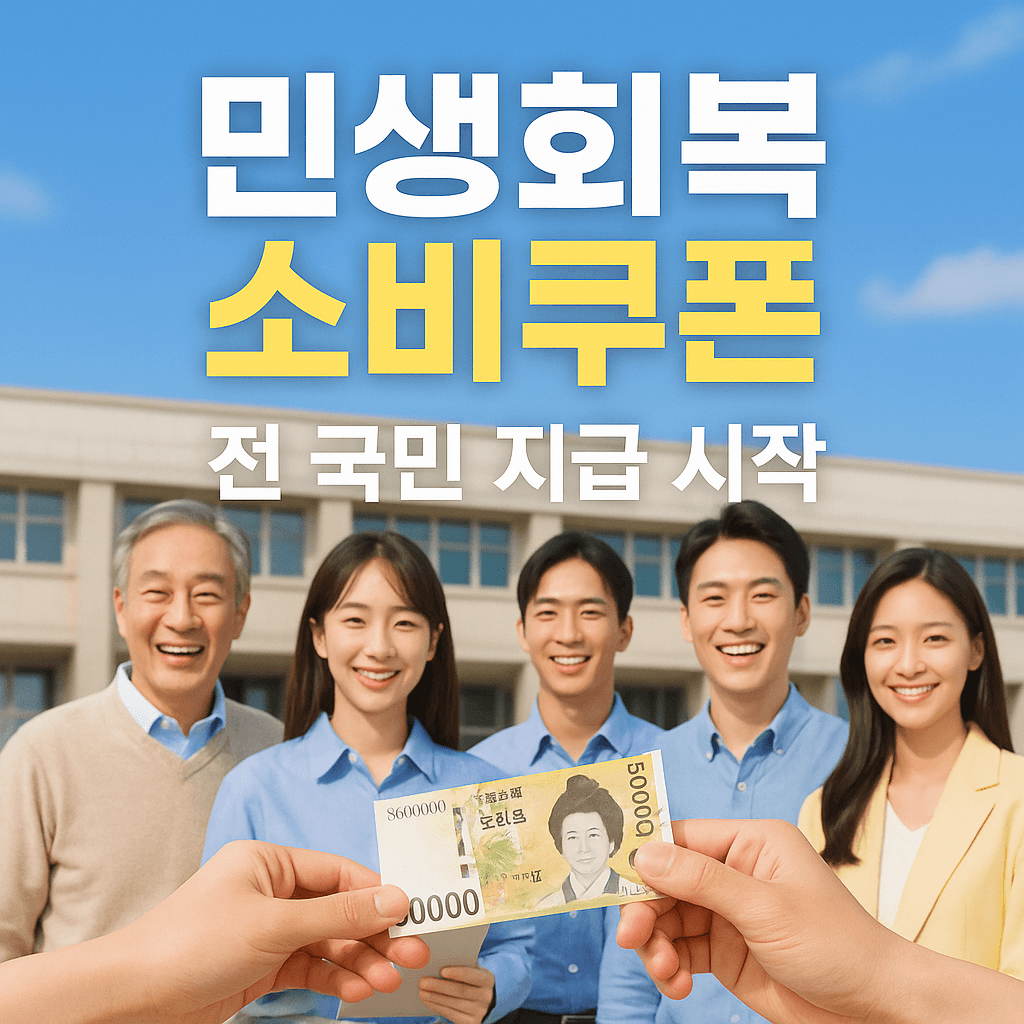 전국민 대상 ‘민생회복 소비쿠폰’ 지원금 – 누가, 언제, 얼마 받나
