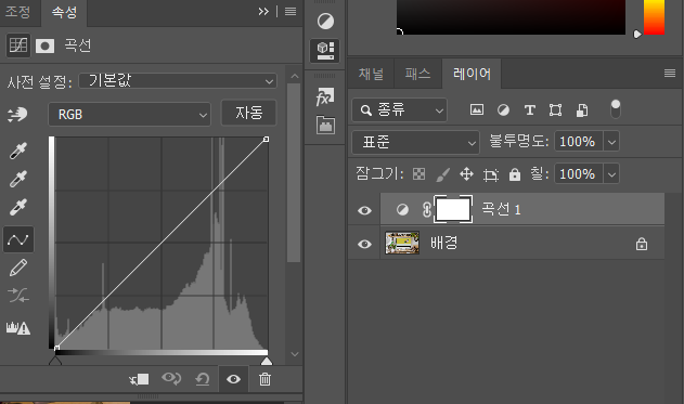 조정 레이어 추가된 레이어