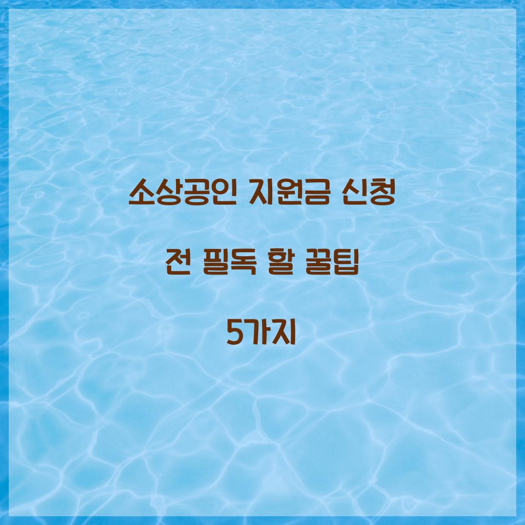 소상공인 지원금