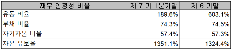 네오셈 - 재무 안정성 비율