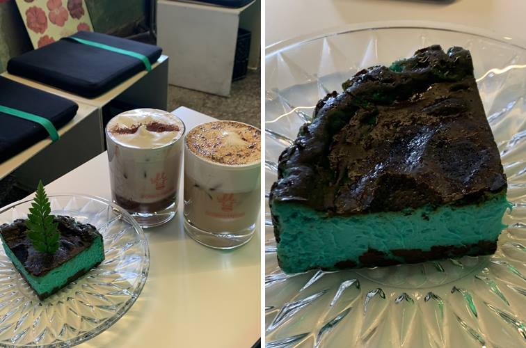 민트 바스크치즈케이크와 초코라테, 크렘브륄레 라테