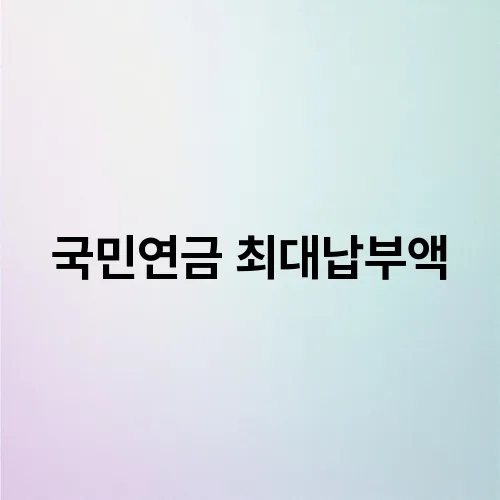 국민연금 최대납부액