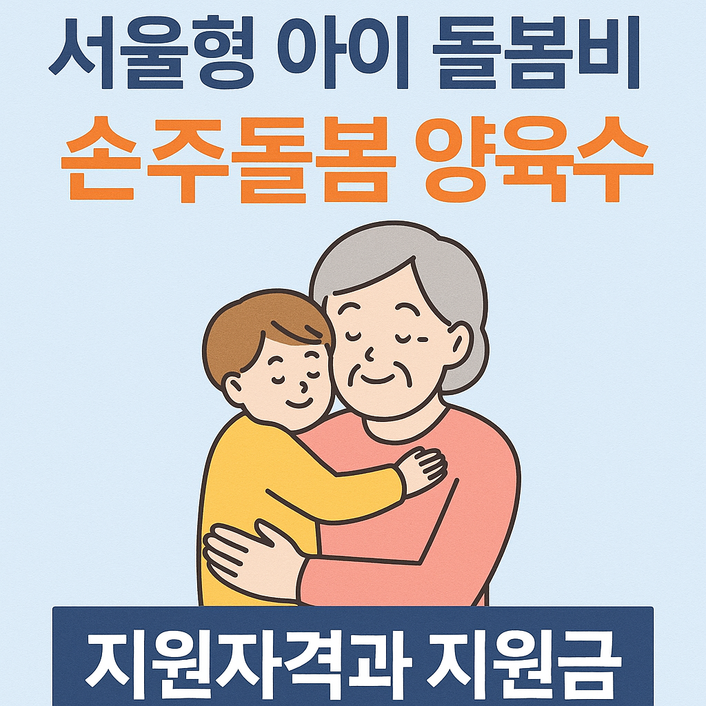 조손가정도 가능합니다!!! 2025년 서울형 아이돌보비 지금바로 신청하기~!!!