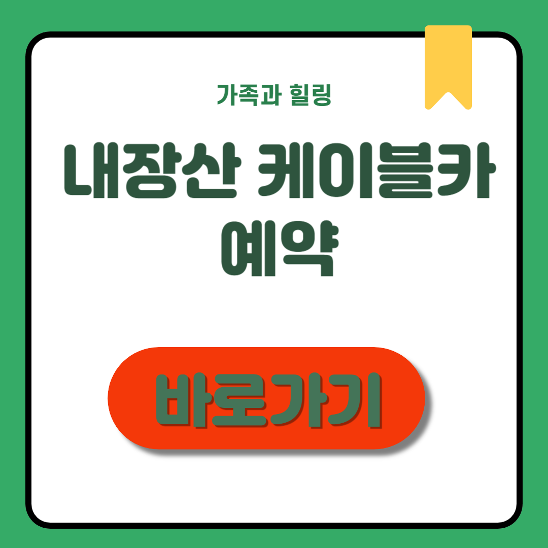 내장산 케이블카 예약방법 탑승 꿀팁