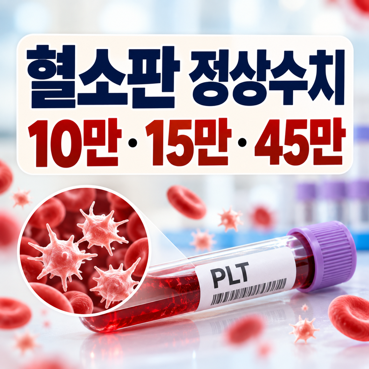 혈소판 정상수치 10만 15만 45만과 PLT 검사 의미
