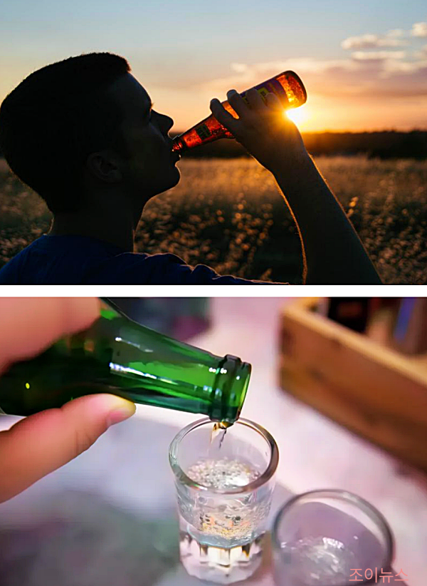 술을 마시는 모습, 알코올이 내 몸을 파괴하는 과정을 묘사