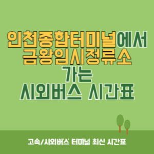 인천종합터미널에서 금왕임시정류소 가는 시외버스 시간표 최신정보