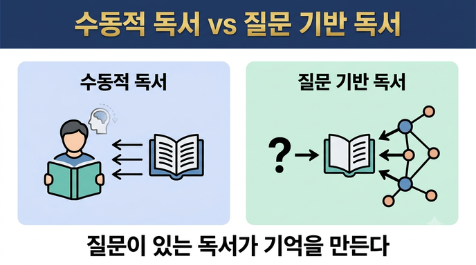 수동적 독서 vs 질문 기반 독서 비교