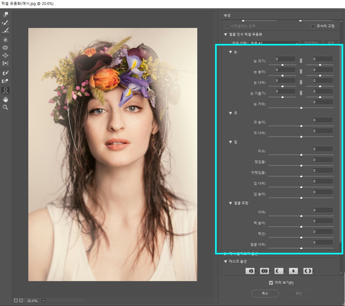 포토샵얼굴갸름하게6