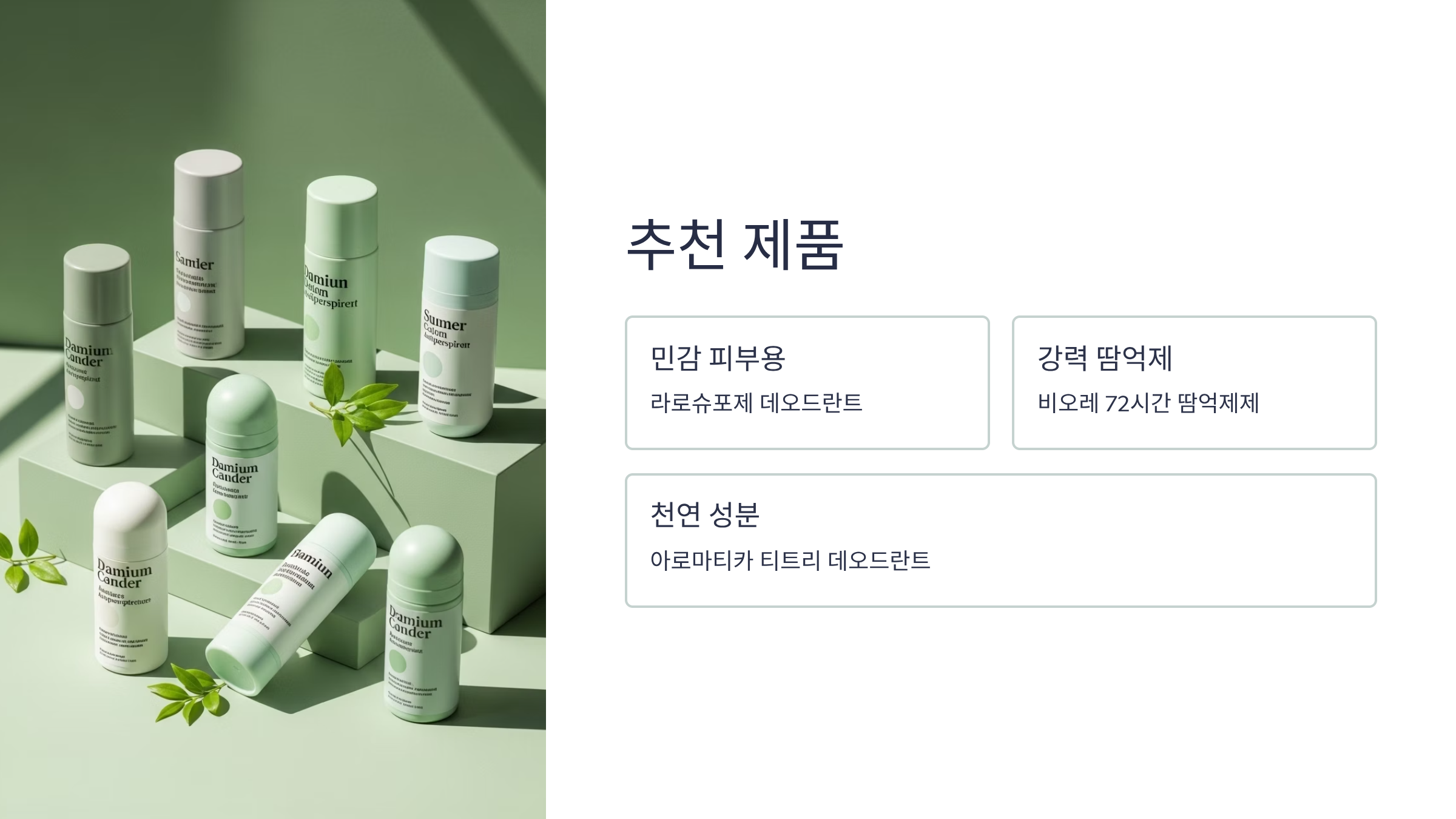 추천 데오드란트/땀억제제 제품