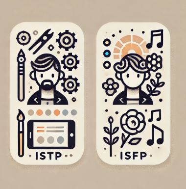 ISTP와 ISFP를 나타내는 비교 이미지