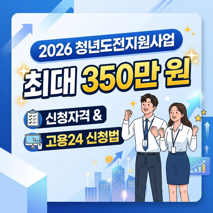 2026년 청년도전지원사업 신청 자격 및 최대 350만원 지원금 총정리
