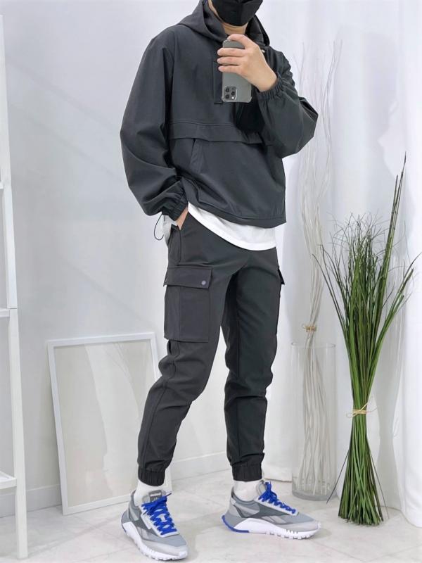 더스트프리 스판 아노락후드 카고조거 트레이닝 세트