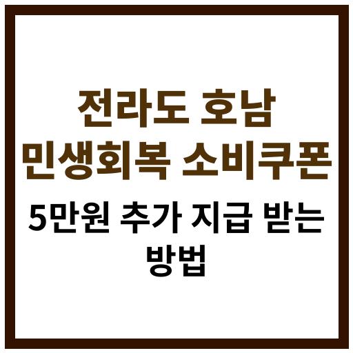 전라도 호남 지역에서 인구소멸 위기 대응으로 제공되는 1인당 5만원 소비쿠폰 정책 안내