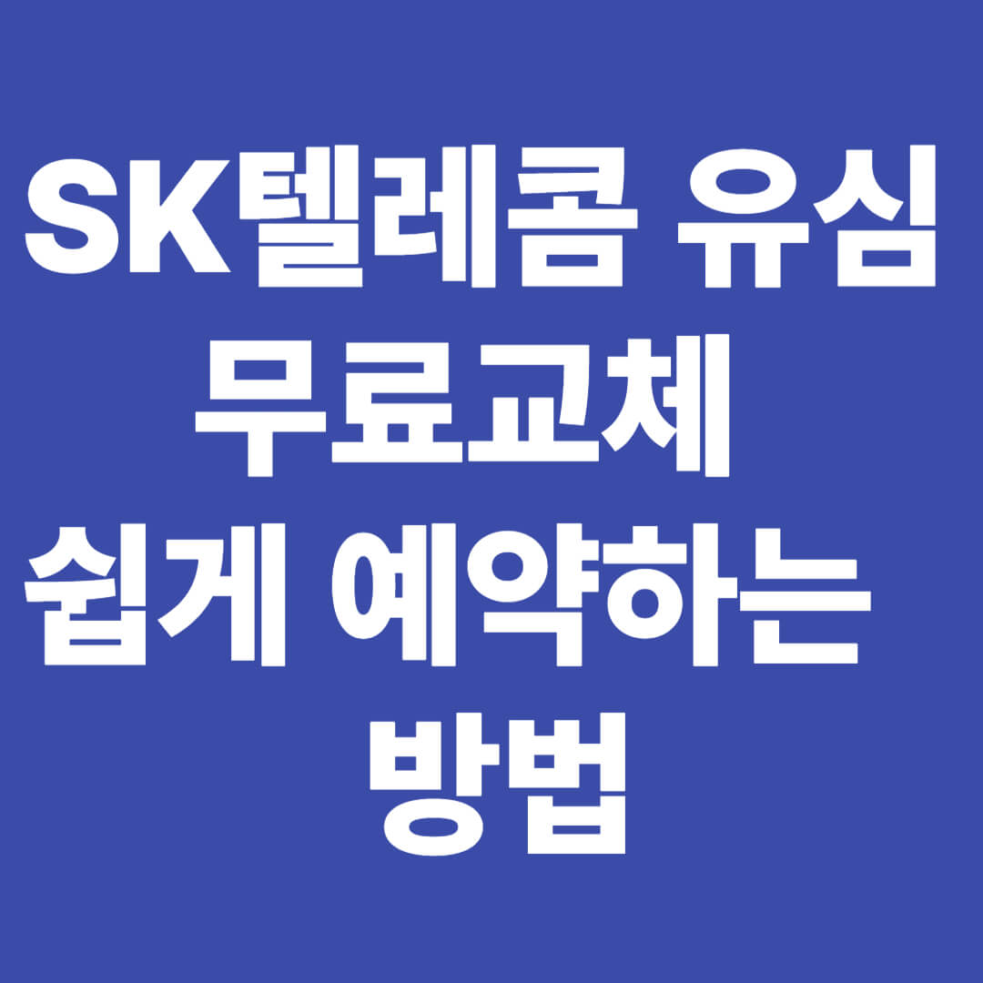 SK텔레콤 유심 무료교체 예약하는 방법