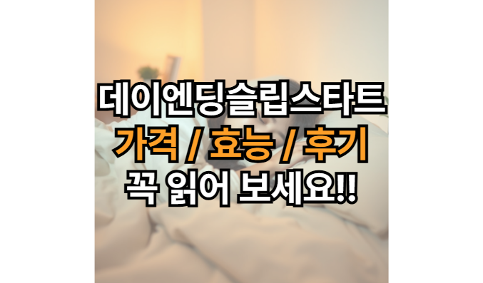 데이엔딩슬립스타트-가격-효능-후기