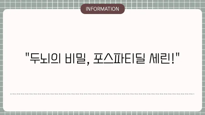 두뇌 영양제 포스파티세린