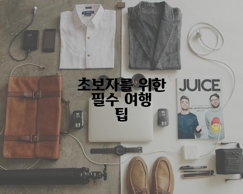 초보자를 위한 필수 여행 팁