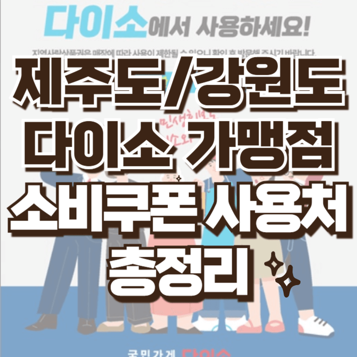 제주도 강원도 다이소 가맹점 소비쿠폰 사용되는 곳