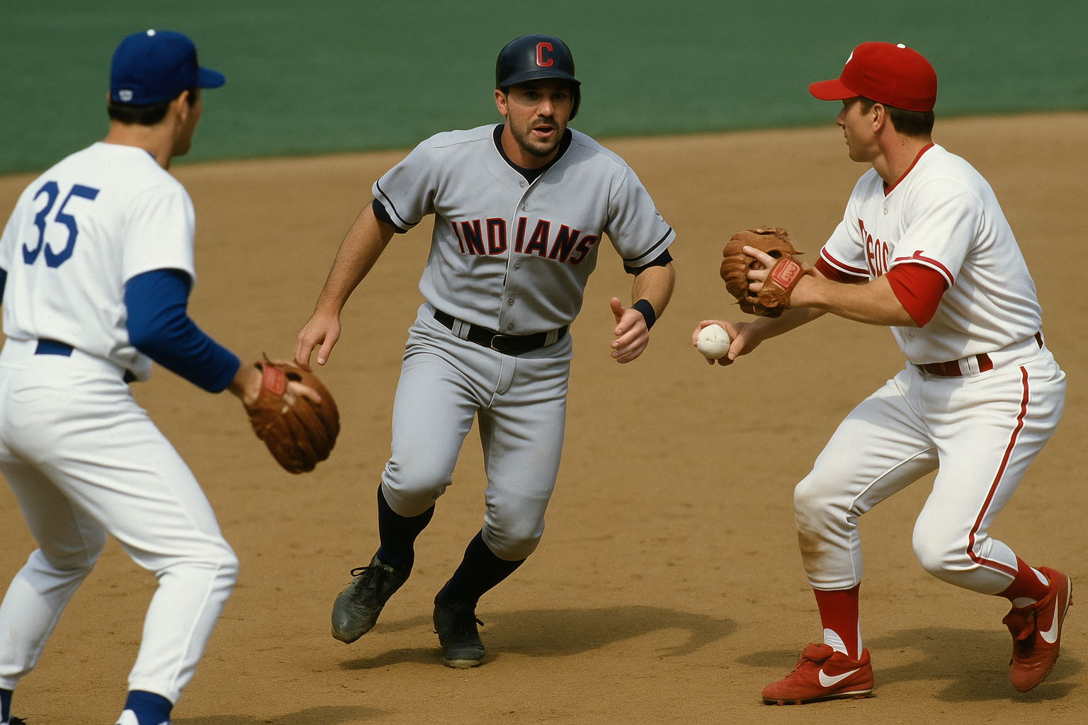 야구 작전 중 홀드업 런다운 관련 이미지