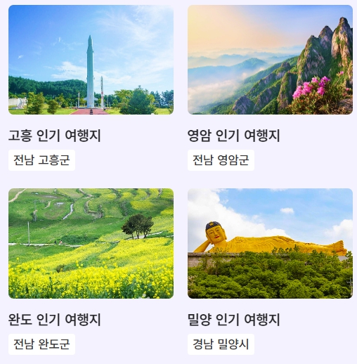 반값여행지역(지역사랑 휴가지원제 지역)