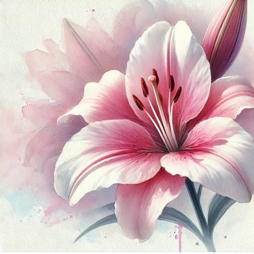 분홍백합 그림