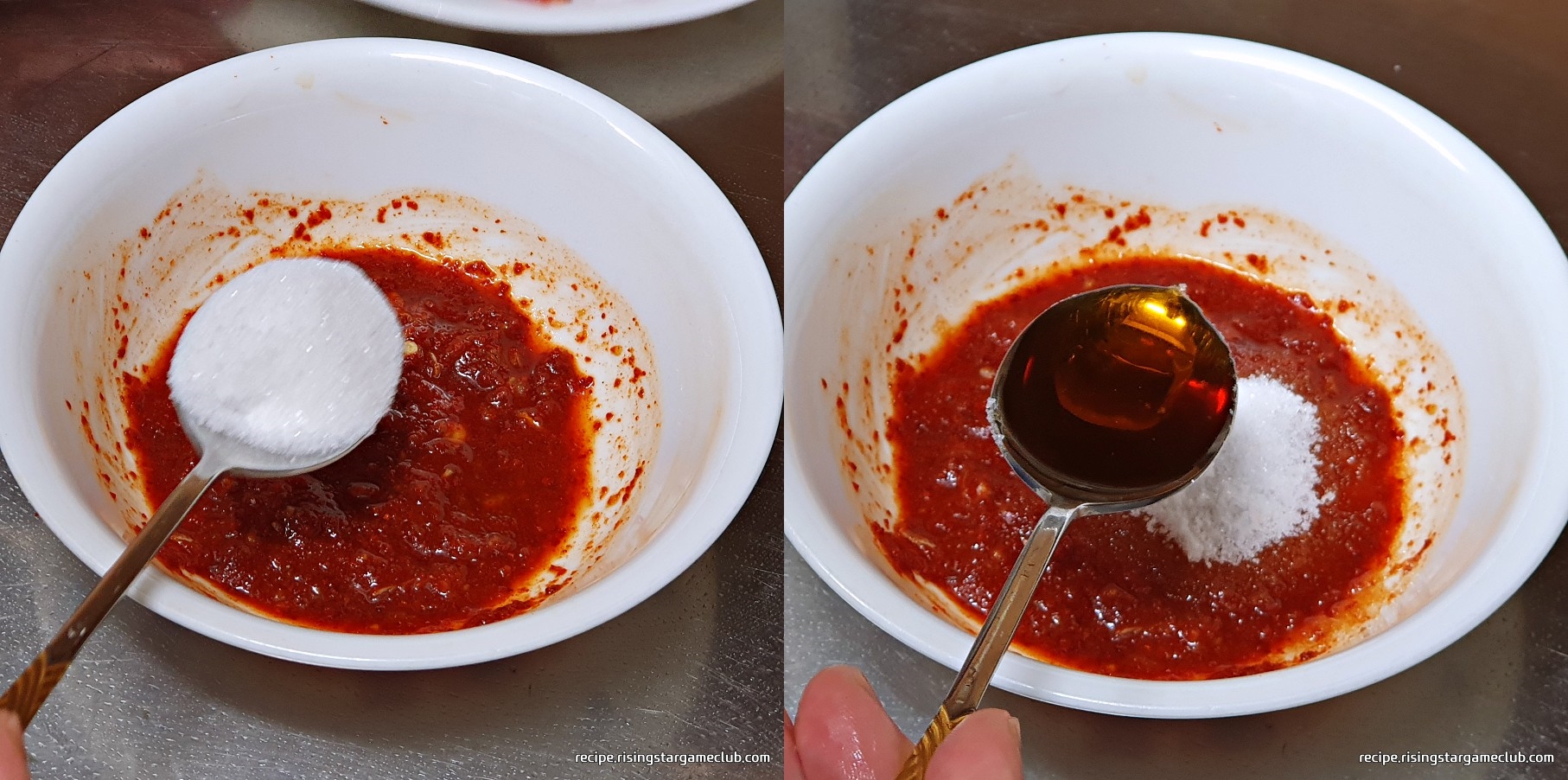 고등어무조림에 들어갈 추가 양념을 만드는 사진