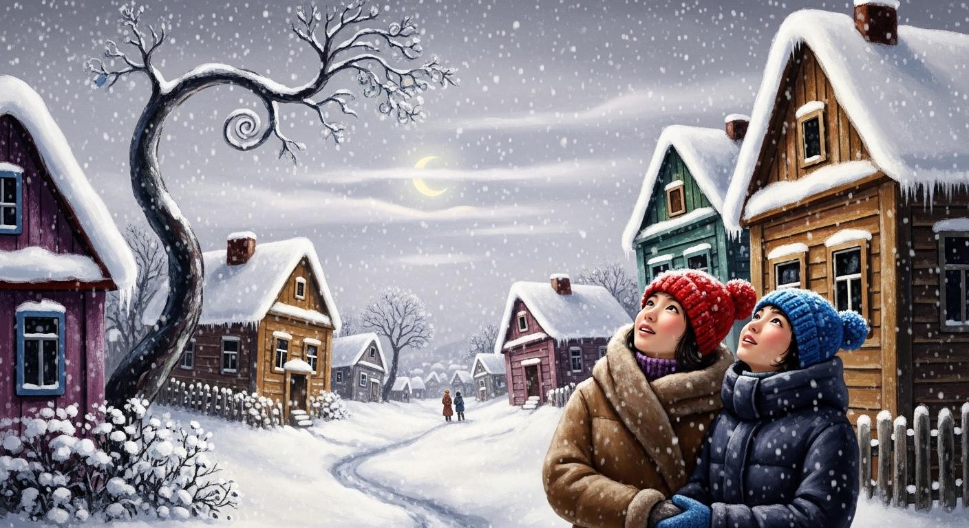 샤갈의 마을에 내리는 눈