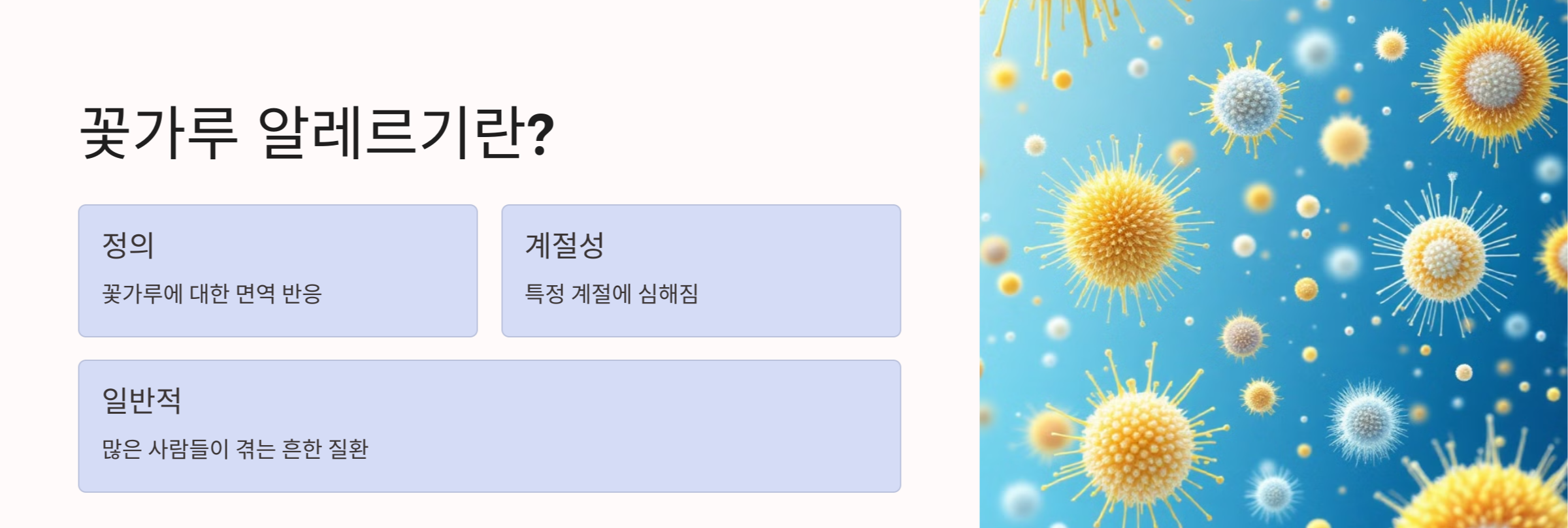 꽃가루 알레르기 간단한 설명 사진