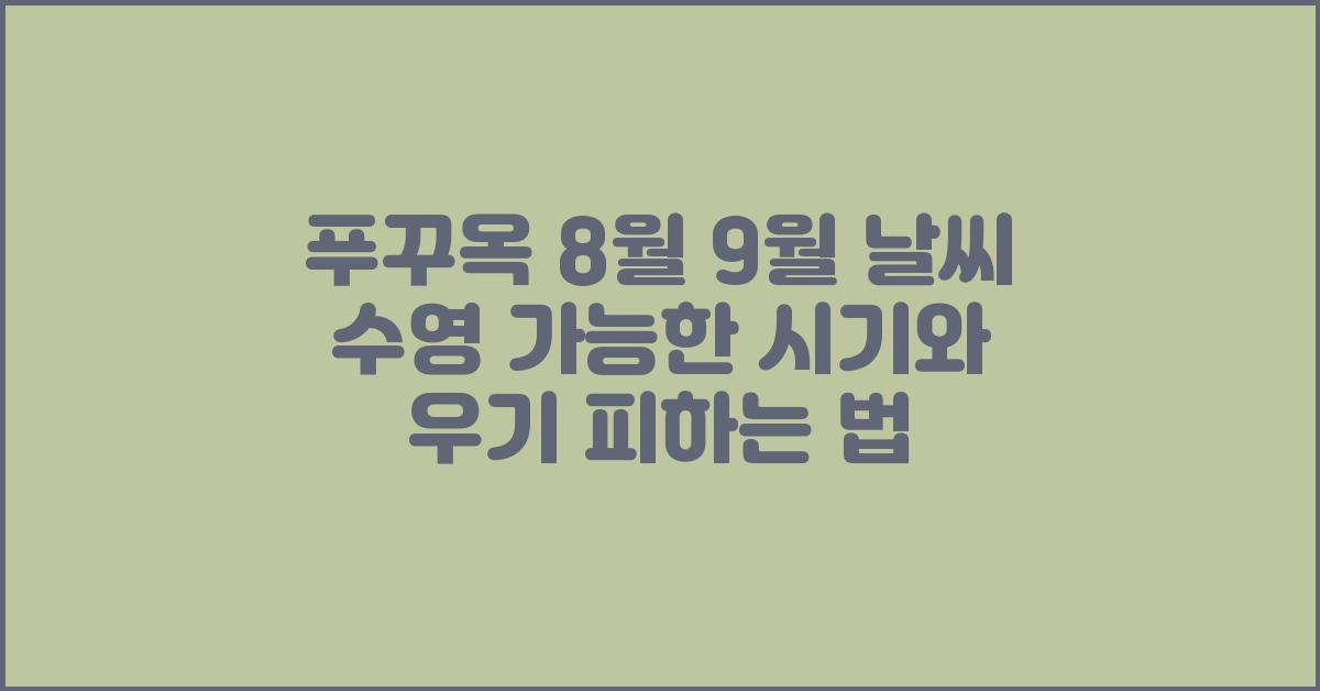 푸꾸옥 8월 9월 날씨 수영 가능한 시기와 우기 피하는 법