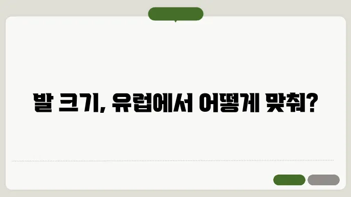 유럽 신발 사이즈표