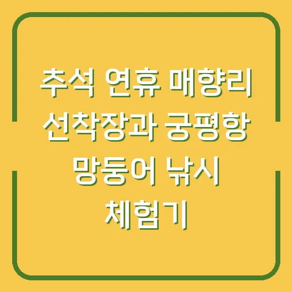 추석 연휴 매향리 선착장과 궁평항 망둥어 낚시 체험기