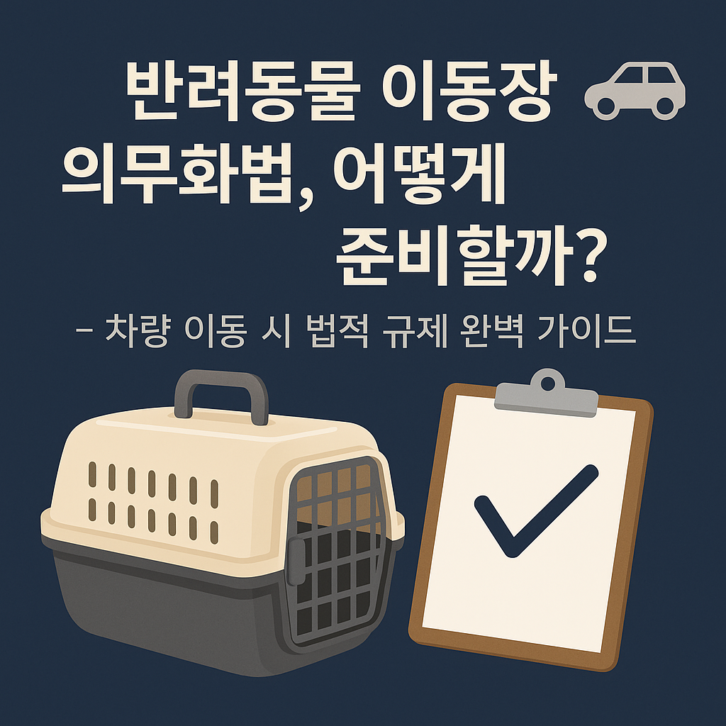 반려동물 이동장 의무화법 차량 이동 가이드