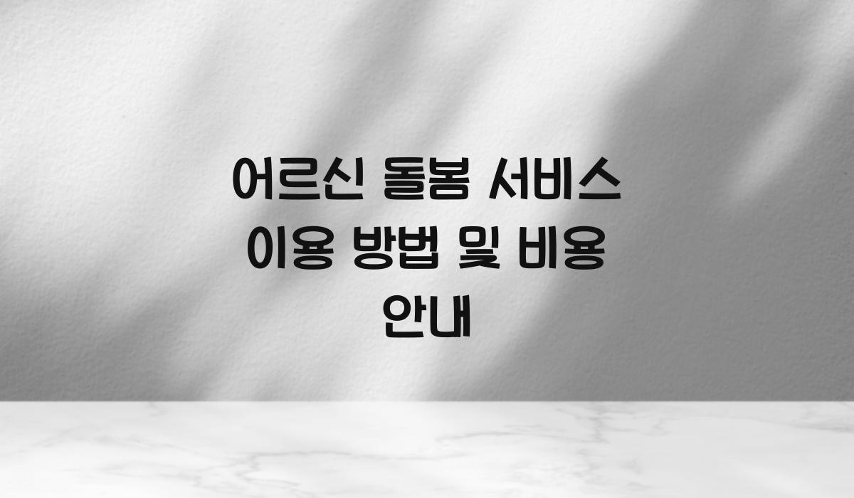 어르신 돌봄 서비스