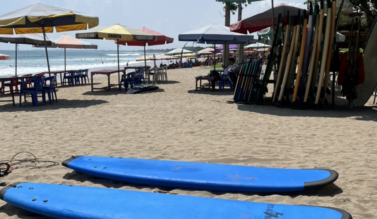 발리 꾸따 비치 초보자 서핑 체험하기