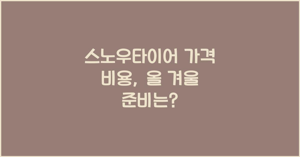 스노우타이어 가격 비용