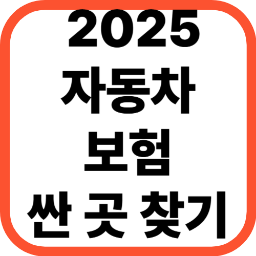 2025년 자동차보험 싼 곳 찾는 법!