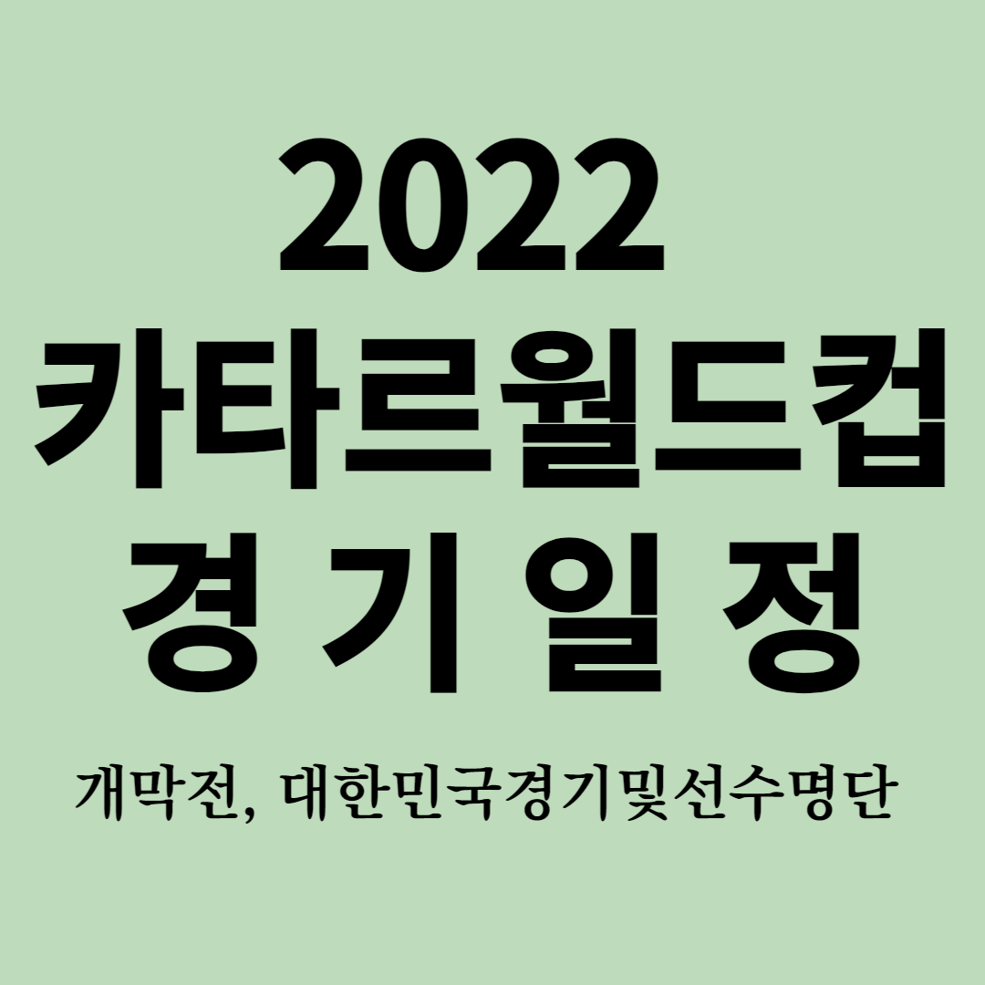 카타르월드컵 일정