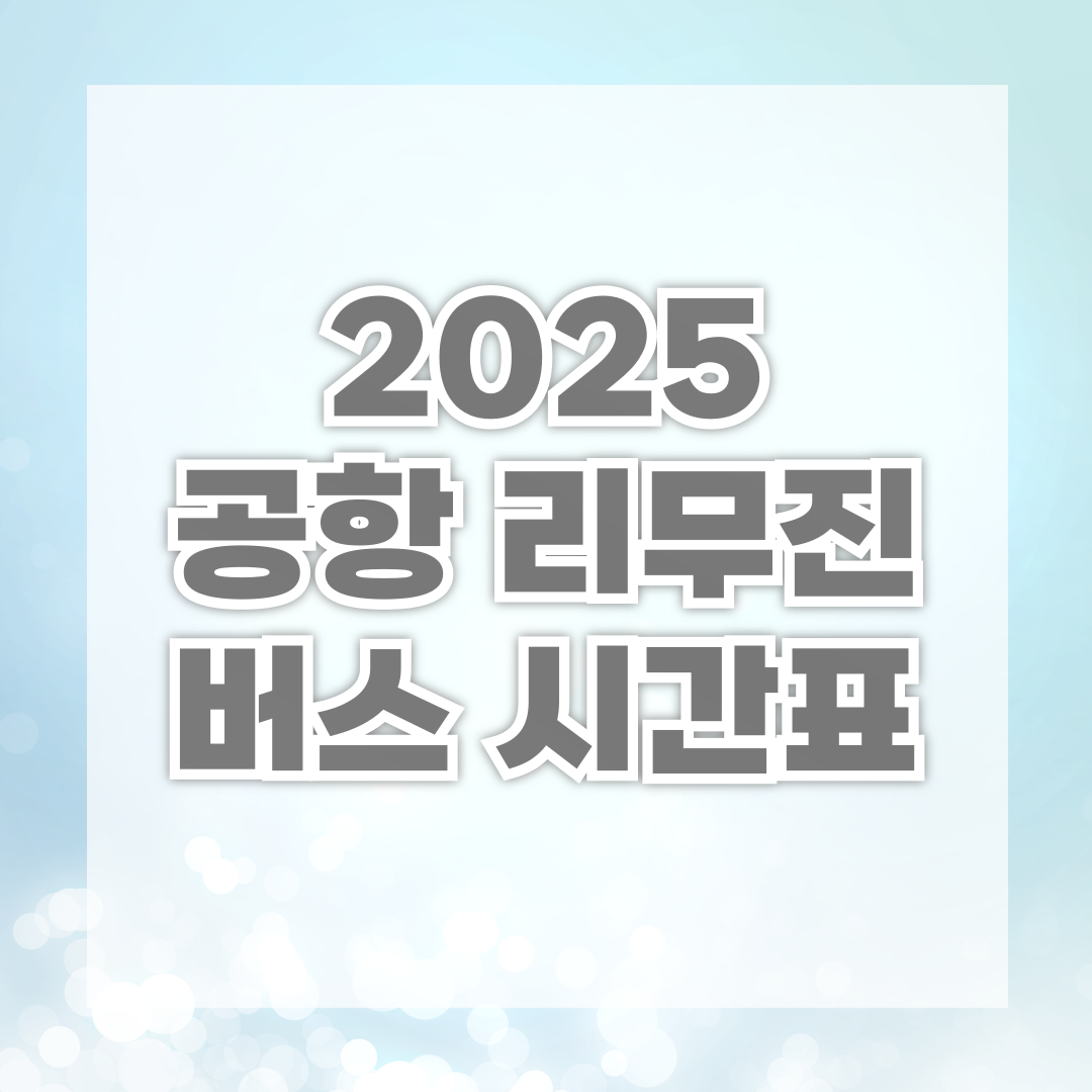 2025 공항 리무진버스 시간표