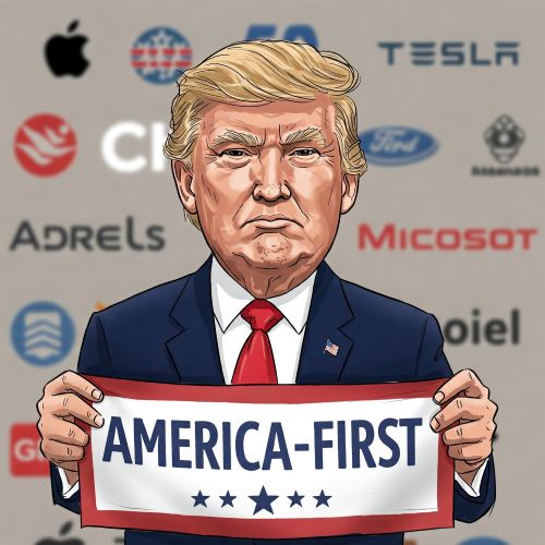 트럼프의 자국우선주의를 상징하는 그림