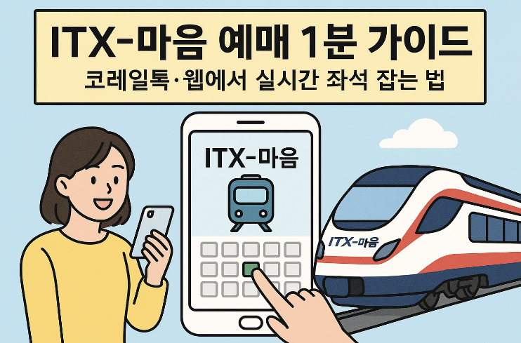 ITX-마음 예매 1분 가이드: 코레일톡&middot;웹에서 실시간 좌석 잡는 법